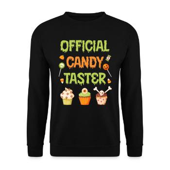 Halloween DÉGUSTATEUR OFFICIEL DE BONBONS Drôle Halloween - Sweat-shirt Unisexe - noir - Devant - Alina (178cm) & Michal (187cm)