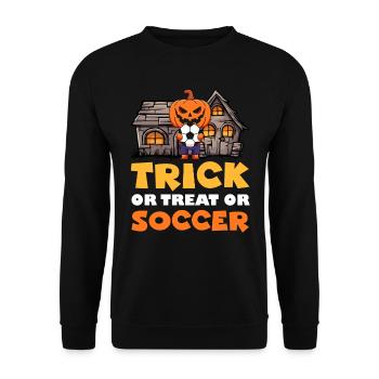 Halloween TRICK OR TREAT OR SOCCER Soccer Player - Unisex Sweatshirt - black - Front - Alina (178cm) & Michal (187cm)