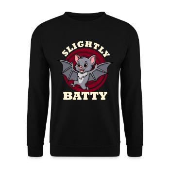 Halloween Party SLIGHTLY BATTY Funny Girl - Unisex Sweatshirt - black - Front - Alina (178cm) & Michal (187cm)