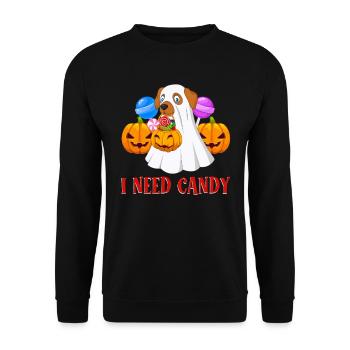 Costume d’Halloween Enfants J’AI BESOIN DE BONBONS DRÔLE - Sweat-shirt Unisexe - noir - Devant - Alina (178cm) & Michal (187cm)
