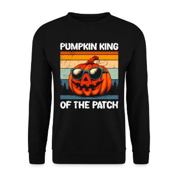 Halloween Costume PUMPKIN KING OF THE PATCH - Unisex Sweatshirt - black - Front - Alina (178cm) & Michal (187cm)