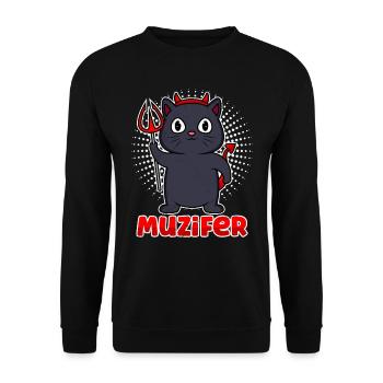 Halloween Costume Kids MUZIFER Funny - Unisex Sweatshirt - black - Front - Alina (178cm) & Michal (187cm)
