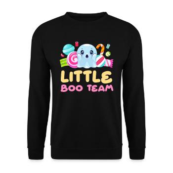 Halloween LITTLE BOO TEAM Funny Halloween - Unisex Sweatshirt - black - Front - Alina (178cm) & Michal (187cm)