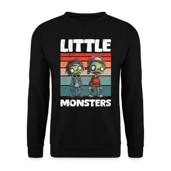 Halloween Kostüm Kinder LITTLE MONSTERS Lustiges - Unisex Pullover - Schwarz - Vorne - Alina (178cm) & Michal (187cm)