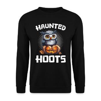 Halloween Kostüm Kinder GRUSEL EULE Gruseliges - Unisex Pullover - Schwarz - Vorne - Alina (178cm) & Michal (187cm)