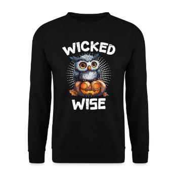 Halloween Costume Kids WICKED WISE Spooky - Unisex Sweatshirt - black - Front - Alina (178cm) & Michal (187cm)