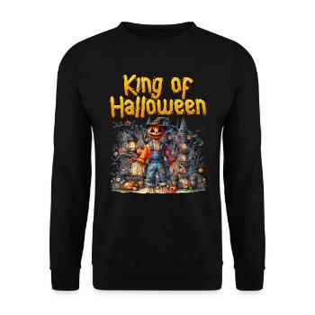 Halloween Kids KING OF HALLOWEEN Funny - Unisex Sweatshirt - black - Front - Alina (178cm) & Michal (187cm)