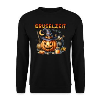 Halloween Kostüm Kinder GRUSELZEIT Lustiges - Unisex Pullover - Schwarz - Vorne - Alina (178cm) & Michal (187cm)
