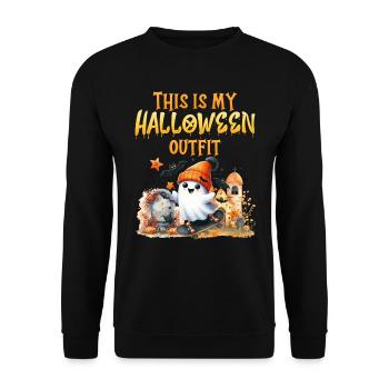 Halloween Kinder THIS IS MY HALLOWEEN OUTFIT - Unisex Pullover - Schwarz - Vorne - Alina (178cm) & Michal (187cm)