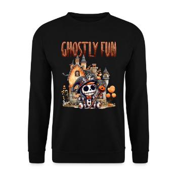 Halloween Party Kids GHOSTLY FUN Funny - Unisex Sweatshirt - black - Front - Alina (178cm) & Michal (187cm)