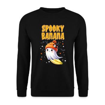 Costume d’Halloween Enfants SPOOKY BANANA Drôle - Sweat-shirt Unisexe - noir - Devant - Alina (178cm) & Michal (187cm)