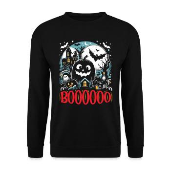 Costume d’Halloween Enfants BOOOOO Drôle Halloween - Sweat-shirt Unisexe - noir - Devant - Alina (178cm) & Michal (187cm)