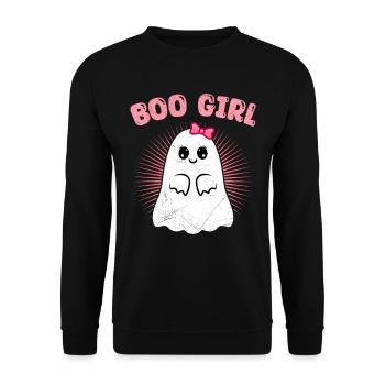 Halloween Costume Kids BOO GIRL Funny - Unisex Sweatshirt - black - Front - Alina (178cm) & Michal (187cm)