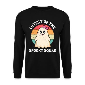 Halloween LE PLUS MIGNON DE L’ESCOUADE EFFRAYANTE Halloween - Sweat-shirt Unisexe - noir - Devant - Alina (178cm) & Michal (187cm)