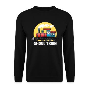 Halloween Party GHOUL TRAIN Lustiges Halloween - Unisex Pullover - Schwarz - Vorne - Alina (178cm) & Michal (187cm)