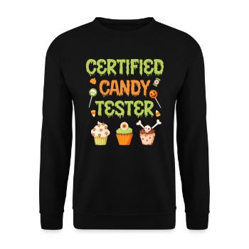 Halloween Costume CERTIFIED CANDY TESTER Halloween - Sweat-shirt Unisexe - noir - Devant - Alina (178cm) & Michal (187cm)