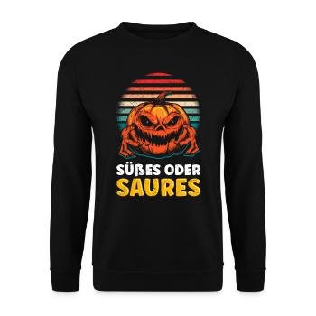 Fête d’Halloween TRICK OR TREAT - Sweat-shirt Unisexe - noir - Devant - Alina (178cm) & Michal (187cm)