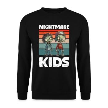 Halloween Party NIGHTMARE KIDS Creepy Zombie - Unisex Sweatshirt - black - Front - Alina (178cm) & Michal (187cm)