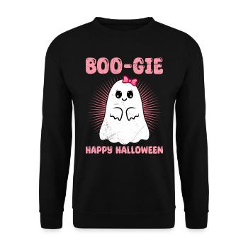 Halloween Party BOO-GIE HAPPY HALLOWEEN Horror - Unisex Sweatshirt - black - Front - Alina (178cm) & Michal (187cm)