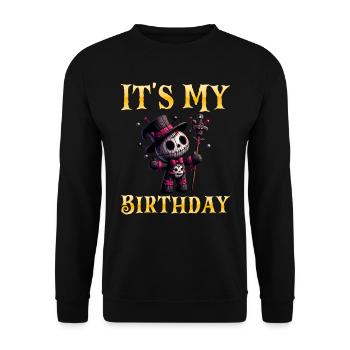 Halloween Enfants C’EST MON ANNIVERSAIRE DRÔLE - Sweat-shirt Unisexe - noir - Devant - Alina (178cm) & Michal (187cm)