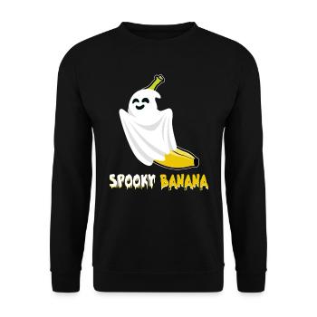 Halloween Kostüm Kinder SPOOKY BANANA Lustiges - Unisex Pullover - Schwarz - Vorne - Alina (178cm) & Michal (187cm)