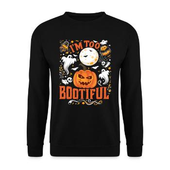 Costume d’Halloween Enfants JE SUIS TROP BOOTIFUL Drôle - Sweat-shirt Unisexe - noir - Devant - Alina (178cm) & Michal (187cm)