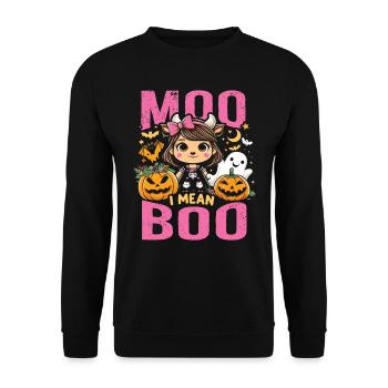 Halloween Costume MOO BOO Halloween Kids - Unisex Sweatshirt - black - Front - Alina (178cm) & Michal (187cm)