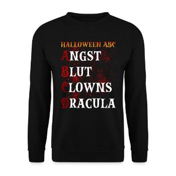 Halloween ABC ANGST BLUT CLOWNS DRACULA Lustiges - Unisex Pullover - Schwarz - Vorne - Alina (178cm) & Michal (187cm)