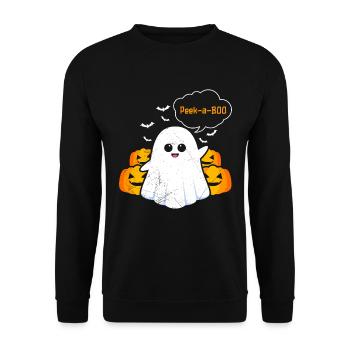 Halloween Costume Knder PEAK A BOO! Fun - Unisex Sweatshirt - black - Front - Alina (178cm) & Michal (187cm)