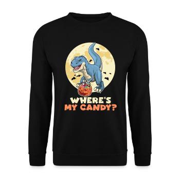 Joyeux Halloween OÙ SONT MES BONBONS ? Drôles d’enfants - Sweat-shirt Unisexe - noir - Devant - Alina (178cm) & Michal (187cm)