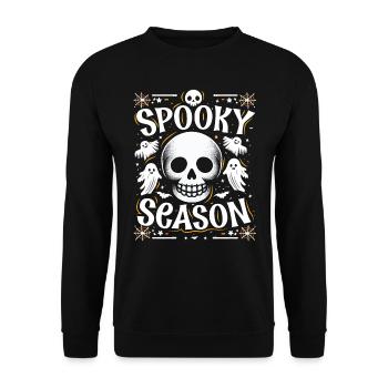 Halloween Costume Kids SPOOKY SEASON FAN Funny - Unisex Sweatshirt - black - Front - Alina (178cm) & Michal (187cm)
