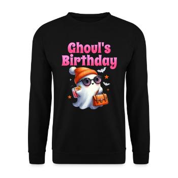 Halloween Kids GHOUL'S BIRTHDAY Funny - Unisex Sweatshirt - black - Front - Alina (178cm) & Michal (187cm)