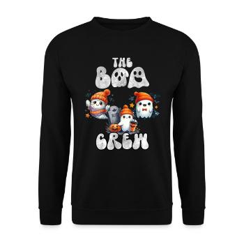 Halloween Costume Kids THE BOO CREW Fun - Unisex Sweatshirt - black - Front - Alina (178cm) & Michal (187cm)