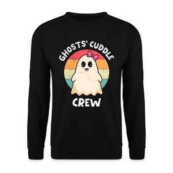Halloween Party GHOST'S CUDDLE CREW Ghost - Unisex Sweatshirt - black - Front - Alina (178cm) & Michal (187cm)