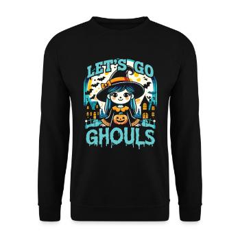 Halloween Costume Girl LET'S GO GHOULS Funny - Unisex Sweatshirt - black - Front - Alina (178cm) & Michal (187cm)