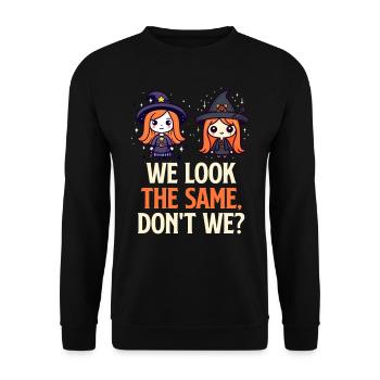 Halloween WE LOOK THE SAME DON'T WE? Halloween - Unisex Pullover - Schwarz - Vorne - Alina (178cm) & Michal (187cm)