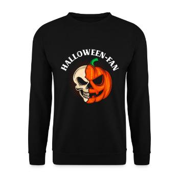 HALLOWEEN FAN Spooky Citrouille Costume d’Halloween - Sweat-shirt Unisexe - noir - Devant - Alina (178cm) & Michal (187cm)