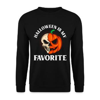 Halloween Costume Kids HALLOWEEN IS MY FAVORITE - Unisex Sweatshirt - black - Front - Alina (178cm) & Michal (187cm)