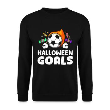 Halloween Football Fan HALLOWEEN GOALS Halloween - Unisex Sweatshirt - black - Front - Alina (178cm) & Michal (187cm)