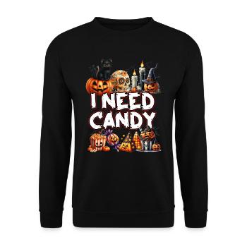 Fête d’Halloween Enfants J’AI BESOIN DE BONBONS Drôle - Sweat-shirt Unisexe - noir - Devant - Alina (178cm) & Michal (187cm)