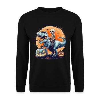 Halloween Costume Kids SKELET ON DINOSAUR - Unisex Sweatshirt - black - Front - Alina (178cm) & Michal (187cm)
