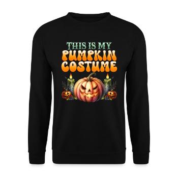 Halloween C’EST MON COSTUME DE CITROUILLE Enfants - Sweat-shirt Unisexe - noir - Devant - Alina (178cm) & Michal (187cm)