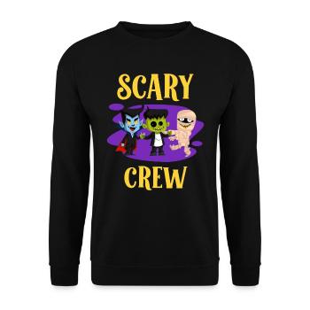 Costume d’Halloween Enfants SCARY CREW Drôle - Sweat-shirt Unisexe - noir - Devant - Alina (178cm) & Michal (187cm)