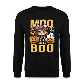 Halloween Costume MOO BOO Halloween Kids - Unisex Sweatshirt - black - Front - Alina (178cm) & Michal (187cm)