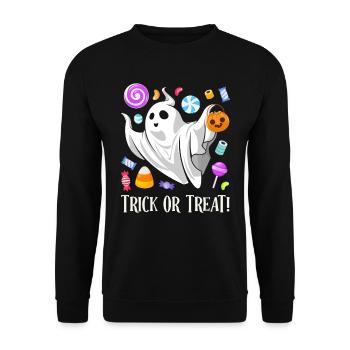 Halloween Kids TRICK OR TREAT Fête amusante - Sweat-shirt Unisexe - noir - Devant - Alina (178cm) & Michal (187cm)