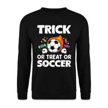 Halloween Party TRICK OR TREAT OR SOCCER Kids - Unisex Sweatshirt - black - Front - Alina (178cm) & Michal (187cm)