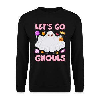 Halloween Costume Funny LET'S GO GHOULS Girl - Unisex Sweatshirt - black - Front - Alina (178cm) & Michal (187cm)