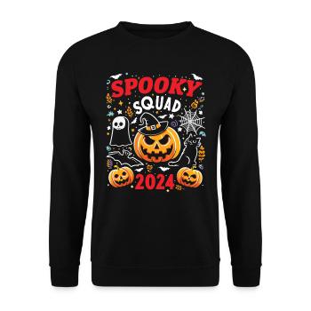Halloween Party Kinder SPOOKY SQUAD 2024 Lustiges - Unisex Pullover - Schwarz - Vorne - Alina (178cm) & Michal (187cm)