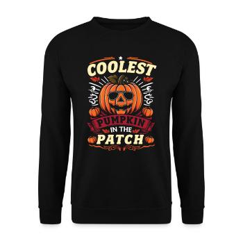 Costume d’Halloween CITROUILLE LA PLUS COOL DU PATCH - Sweat-shirt Unisexe - noir - Devant - Alina (178cm) & Michal (187cm)