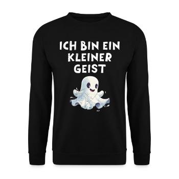 Halloween Party ICH BIN EIN KLEINER GEIST Lustig - Unisex Pullover - Schwarz - Vorne - Alina (178cm) & Michal (187cm)